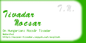 tivadar mocsar business card